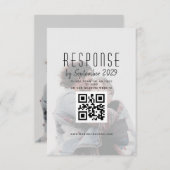 Elegante QR Code Bruiloft RSVP Kaartje (Voorkant / Achterkant)