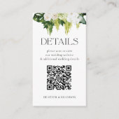 Elegante QR-code groene wedding details  Informatiekaartje (Voorkant)