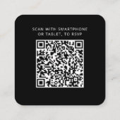 Elegante QR Code Huwelijksreactie RSVP Informatiekaartje (Achterkant)