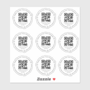 elegante qr-code korting kleine onderneming dank j sticker