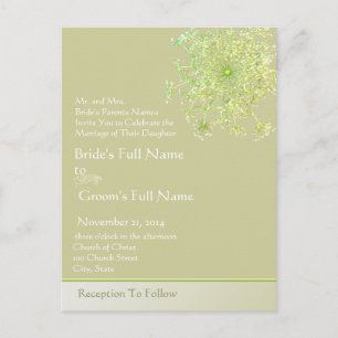 Elegante Queen Anne's Lace bruiloft uitnodiging Briefkaart