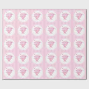 Elegante Quinceañera bloemenboeket Roze & Wit Cadeaupapier
