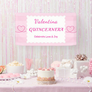 Elegante Quinceañera bloemenboeket Roze & Wit Spandoek