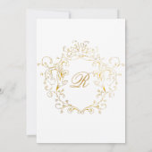 Elégante Quinceanera Gold White Invitation (Dos)