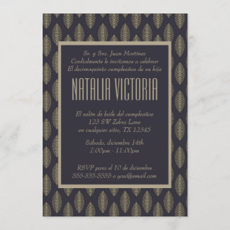 Elegante Quinceanera Invitaciones Kaart