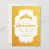 Elégante Quinceanera Invitation - Minimaliste Or (Devant)