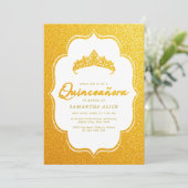 Elégante Quinceanera Invitation - Minimaliste Or (Debout devant)