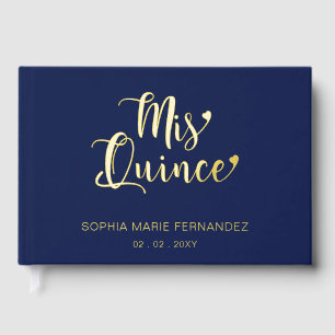 Élégante Quinceañera Moderne Navy Or