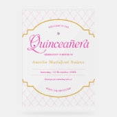 Elégante Quinceanera Or Rose Frosted Bienvenue (Recto)