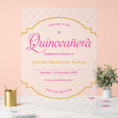 Elégante Quinceanera Or Rose Frosted Bienvenue (Mariage)
