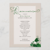Elegante Quinceanera Smaragd Groene Rozen Programma (Voorkant)