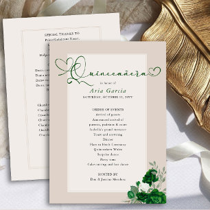 Elegante Quinceanera Smaragd Groene Rozen Programma