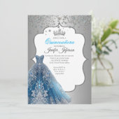 Elegante Quinceanera Uitnodiging (Staand voorkant)