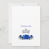 Elegante Quinceañera Uitnodiging Bloemig Blauw Z3 (Achterkant)