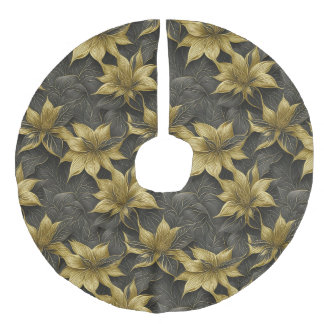 Elegante Radiance Poinsettia Delight Imitatie Linnen Kerstboom Kleed