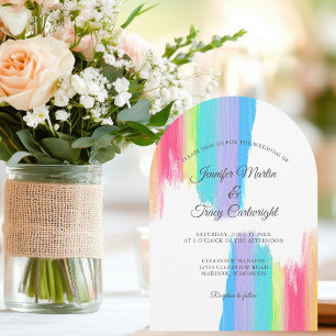 Elegante Rainbow Arch bruiloft Kaart