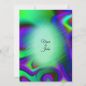 Elégante Rainbow Green Wedding Invitations (Dos)