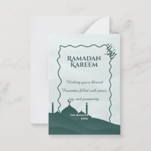 Elegante Ramadan Kareem Persoonlijke Islamitische Notitiekaartje