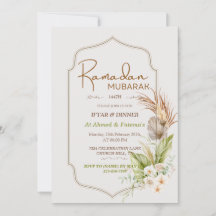 Elegante Ramadan Mubarak Iftar- en dineruitnodigin