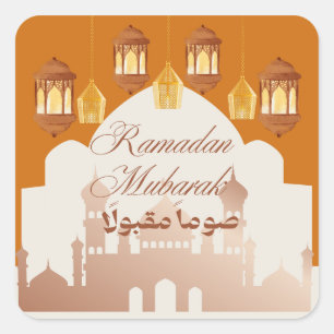 Elegante Ramadan Mubarak islamitische kunst Vierkante Sticker