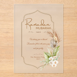 Elegante Ramadan Mubarak Kerstkaart van Mat Acryl Uitnodigingen