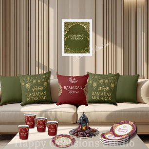 Elegante Ramadan Mubarak Worpkussen Kussen