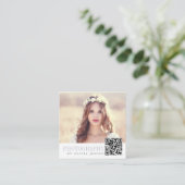 Elegante rand | Fotograaf QR Code Vierkante Visitekaartje (Staand voorkant)