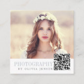 Elegante rand | Fotograaf QR Code Vierkante Visitekaartje (Voorkant)