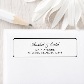 Elegante randframe trouw retouradres etiket