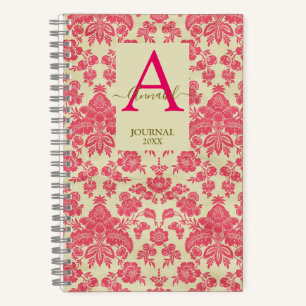 Elegante Raspberry damast geïnspireerd patroon Not Notitieboek