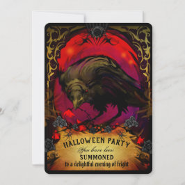 Elegante Raven Halloween Party Uitnodiging