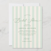 Elégante rayures vertes invitation à la douche nup (Devant)