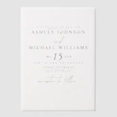 Elegante Real Vellum Overlay Modern Script Wedding Uitnodigingen (Voorkant)
