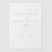 Elegante Real Vellum Overlay Modern Script Wedding Vellum Uitnodigingen (Voorkant)