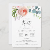 Elégante Réception Bouquet de Jardin Invitation (Devant)