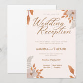 Elégante Réception de mariage botanique Invitation (Devant / Derrière)