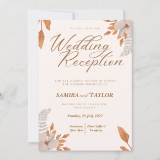Elégante Réception de mariage botanique Invitation