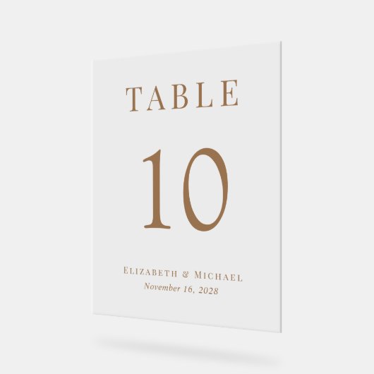 Elégante Réception de mariage Gold Numéro de table (Angle)