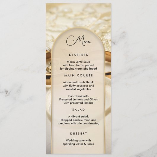 Elégante Réception de mariage Modèle menu (Dos)