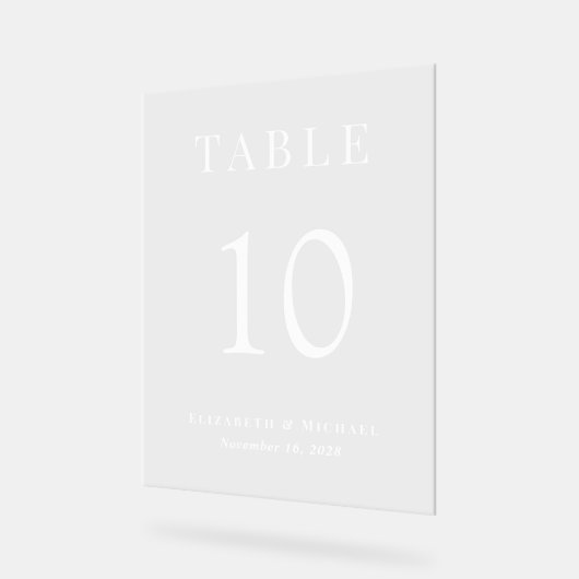 Élégante Réception de mariage Numéro de table (Angle)