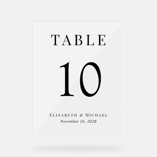 Élégante Réception de mariage Numéro de table Fros (Recto)