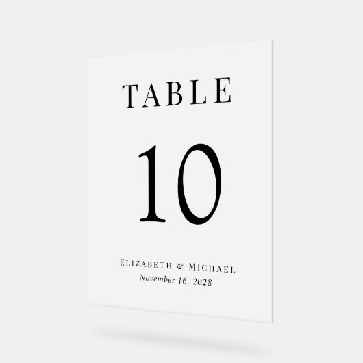 Élégante Réception de mariage Numéro de table Fros (Angle)