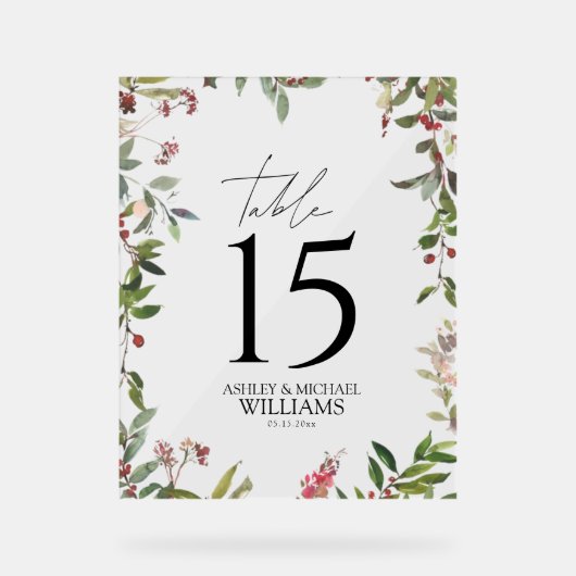 Elégante Réception Fleur sauvage d'hiver Berry (Recto)