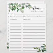 Elégante recette de cuisine Feuille Eucalyptus (Devant / Derrière)