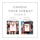 Élégante Red Bauble Noël Invitation