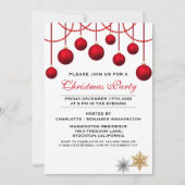 Élégante Red Bauble Noël Invitation (Devant)