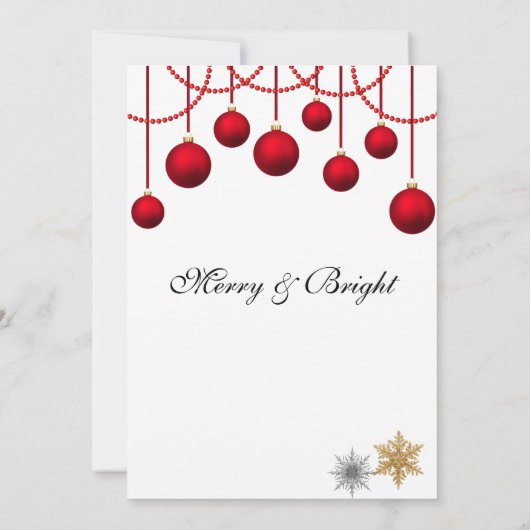 Élégante Red Bauble Noël Invitation (Dos)