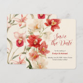 Elegante Red Cattleya Orchids bruiloft Save the Da Date (Voorkant / Achterkant)