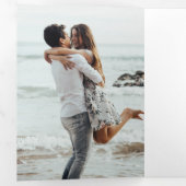 Elegante Red Clay all-in-one trouwfoto Drieluik Uitnodiging (Binnenzijde eerst)