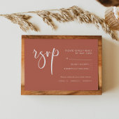 Elegante Red Clay RSVP-kaart met maaltijdkeuze RSVP Kaartje